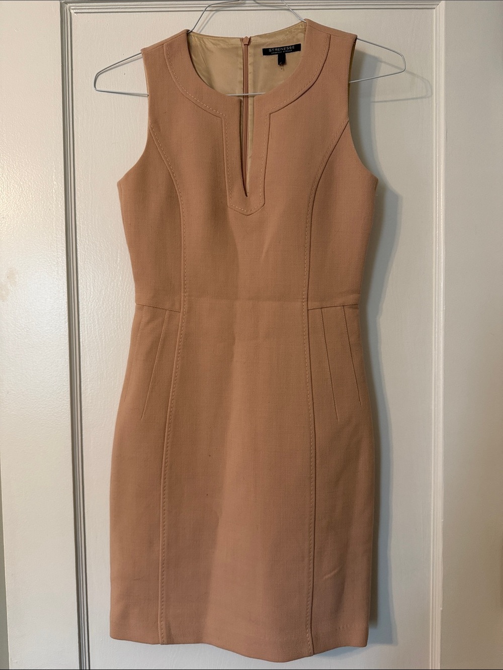 STRENESSE Nude Beige / Pink Sleeveless Wool Sheath Dress